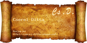 Cserei Ditta névjegykártya